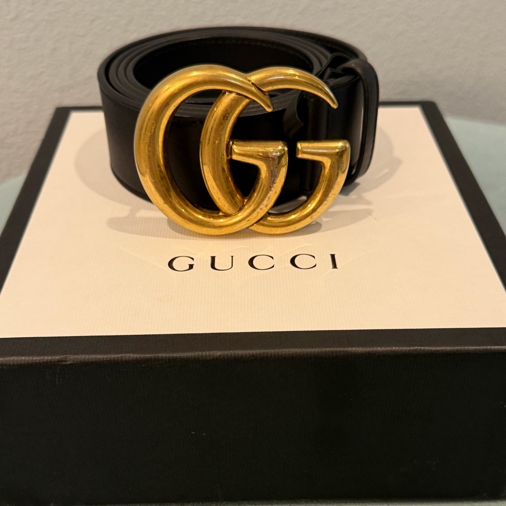 Gucci Black and Gold Men's Belt